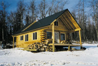 Alaska Logs sawed by mobile sawmill